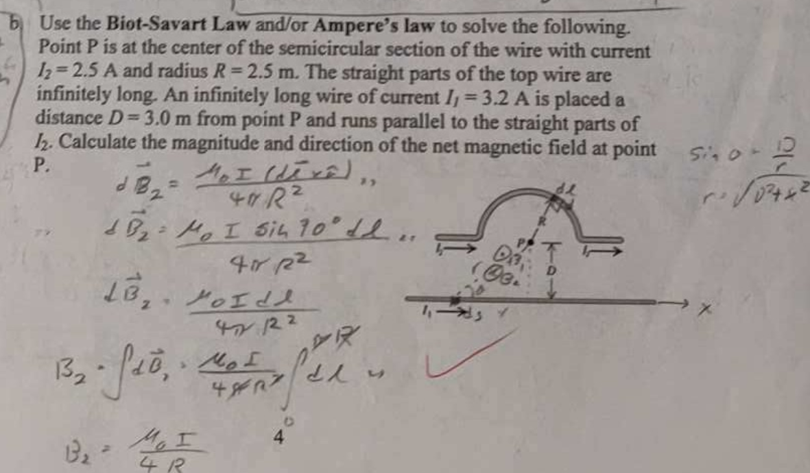 Solved B Use The Biot Savart Law Andor Amperes Law To 