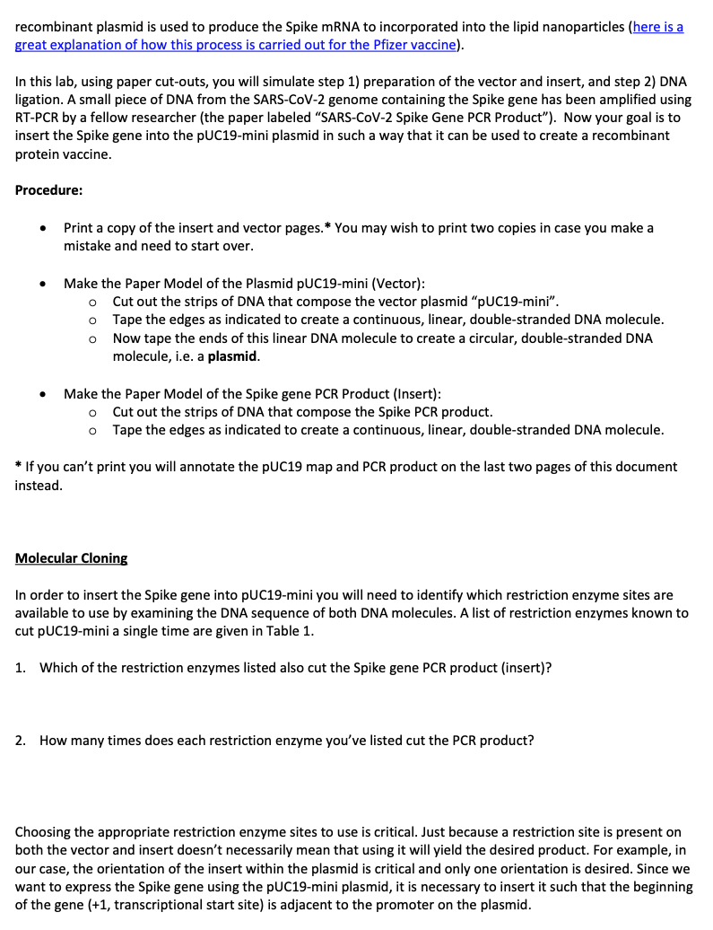 Solved The discovery of restriction enzymes, proteins that | Chegg.com