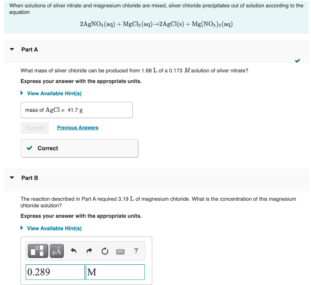 Solved When solutions of silver nitrate and magnesium