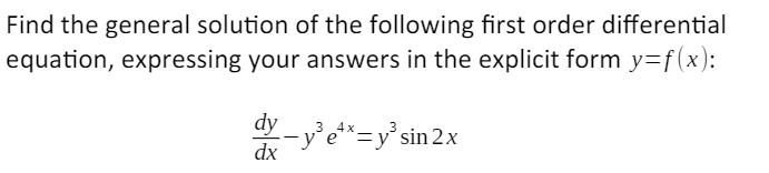 Solved Find the general solution of the following first | Chegg.com