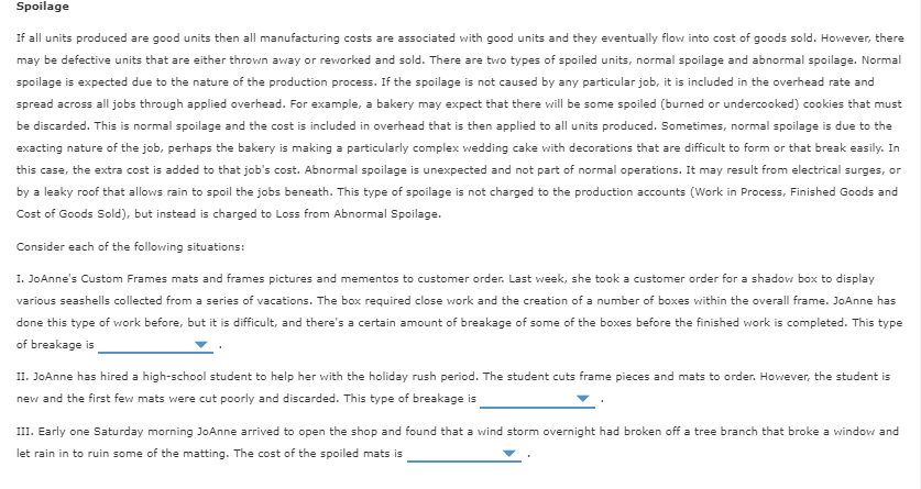 Spoiled Form Sample Solved Spoilage If all units produced are good units then | Chegg.com