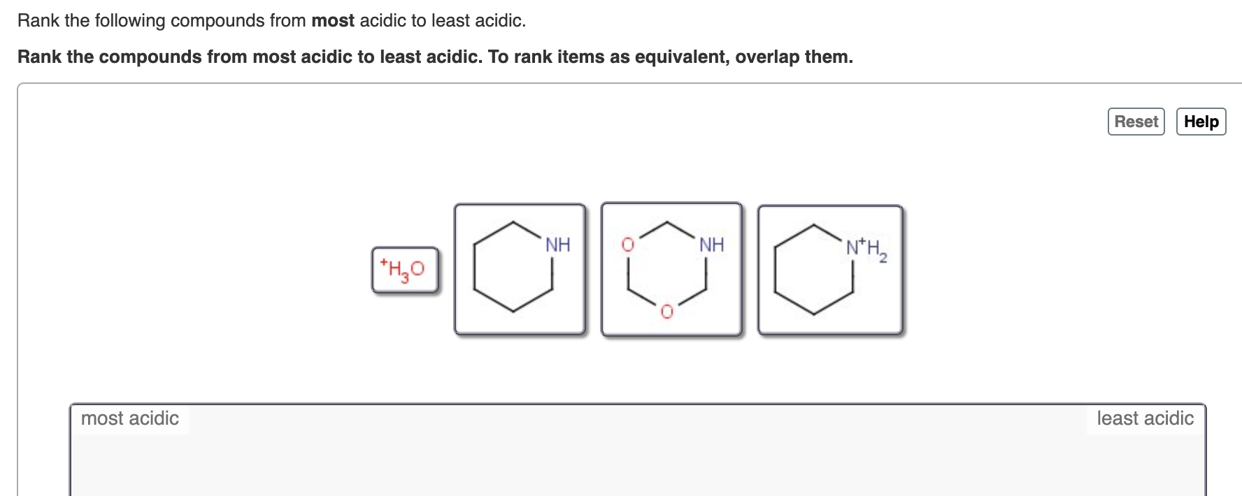 Solved Rank the following compounds from most acidic to