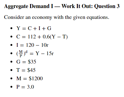 Solved Aggregate Demand I — Work It Out: Question 3 Consider | Chegg.com