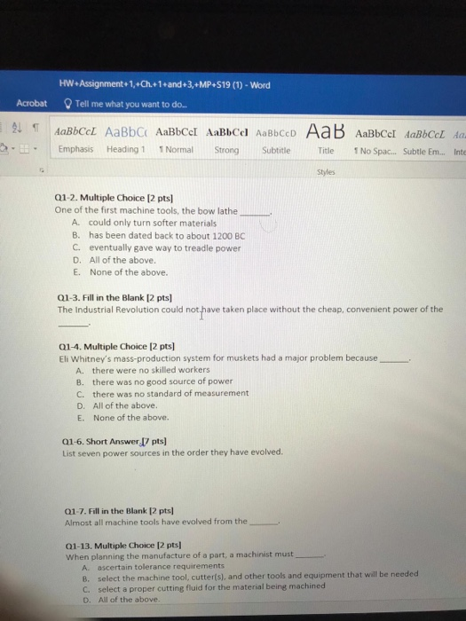 Solved HW+Assignment+1,+Ch+1+and+3,+MP+$19 (1)- Word Acrobat | Chegg.com