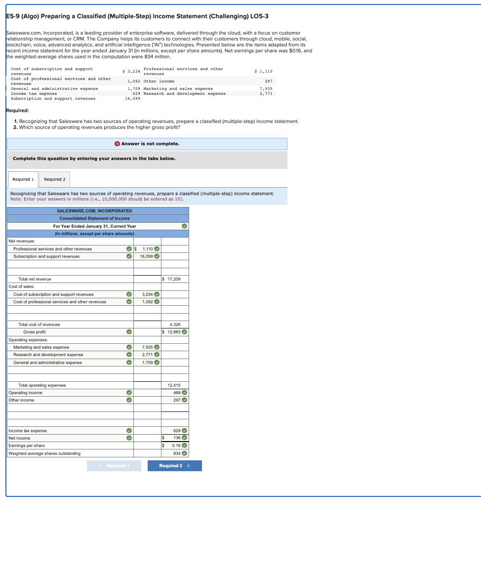 E59 (Algo) Preparing a Classified (MultipleStep)
