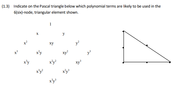 Solved (1.3) Indicate on the Pascal triangle below which | Chegg.com