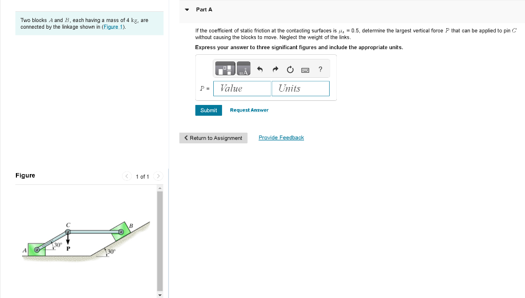 Solved Two Blocks A And B , Each Having A Mass Of 4 Kgkg, | Chegg.com