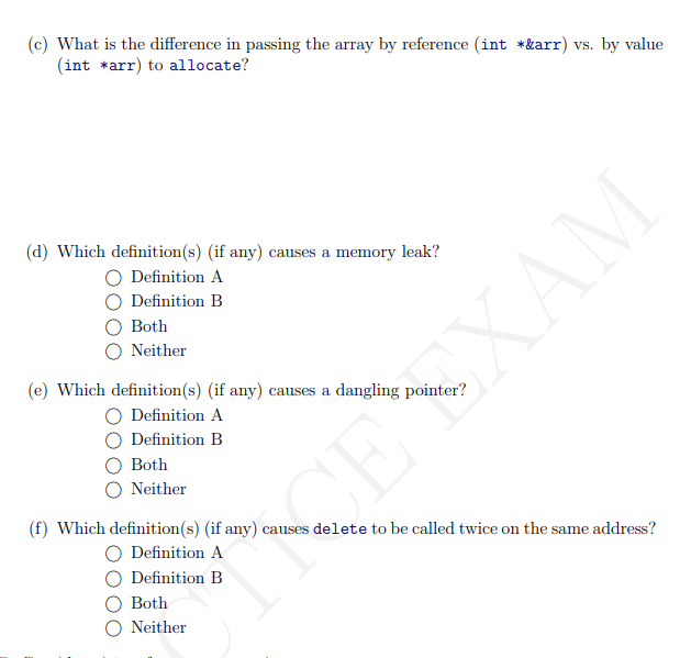 Solved 6. Consider the following function definitions: | Chegg.com