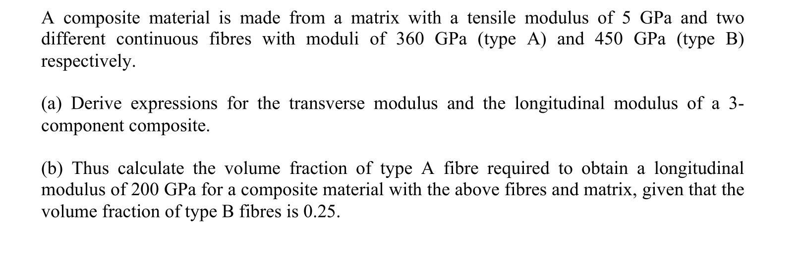 Solved A composite material is made from a matrix with a | Chegg.com