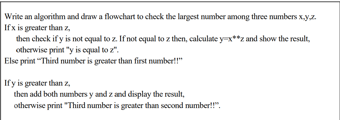 Solved Write an algorithm and draw a flowchart to check the | Chegg.com