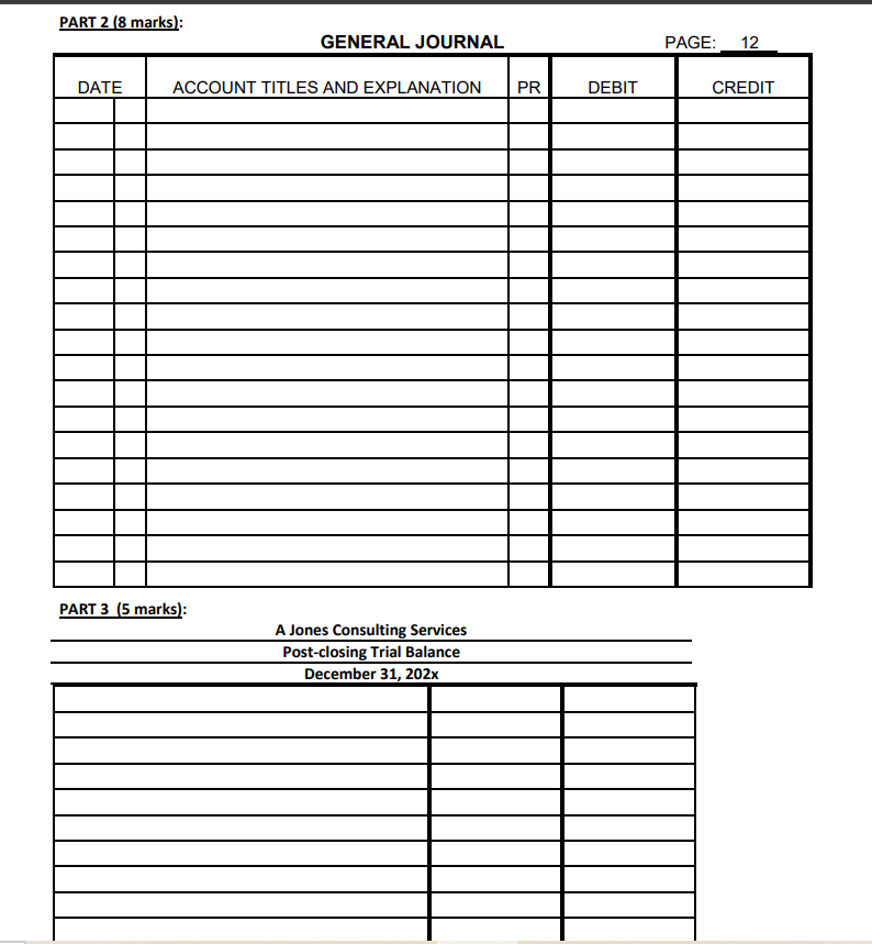 Solved Question 3 Worksheet, Closing Entries & PCTB 22 marks | Chegg.com