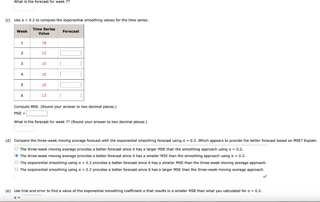 Solved Consider The Following Time Series Data. (a) | Chegg.com