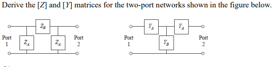 Solved Derive the 11 and [] matrices for the two-port | Chegg.com