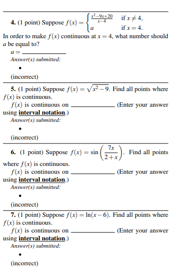 solved-2-9x-20-if-x-4-1-4-4-1-point-suppose-f-x-if-chegg