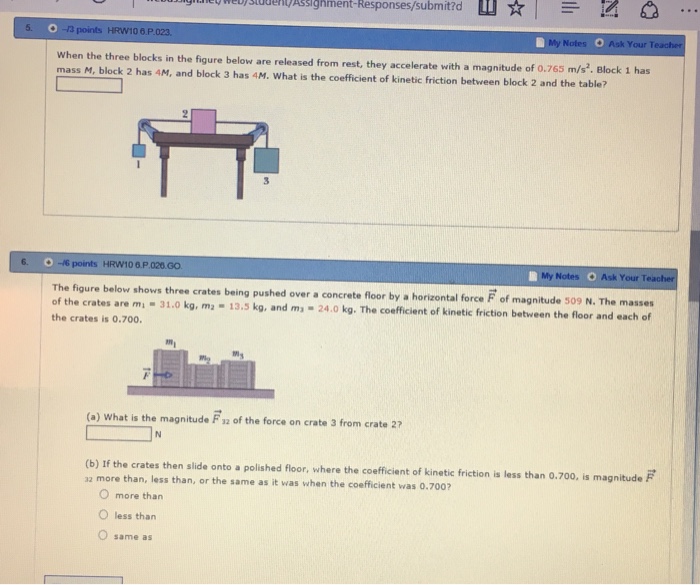 Solved When the three blocks in the figure below are | Chegg.com