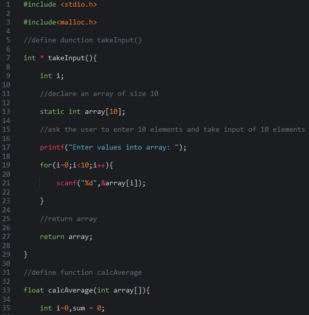 Solved //first find the sum of elements in array float | Chegg.com