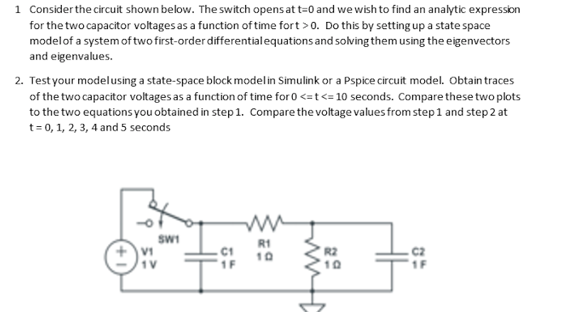 Solved 1 Consider The Circuit Shown Below. The Switch Opens | Chegg.com