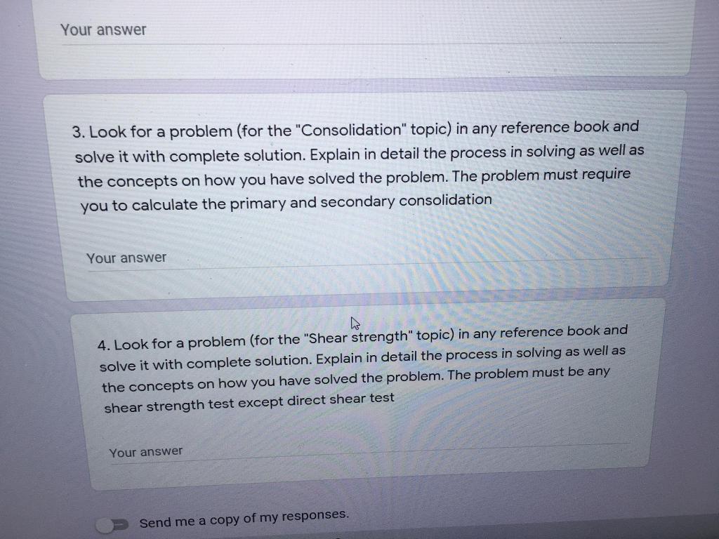 Solved Your answer 3. Look for a problem (for the | Chegg.com