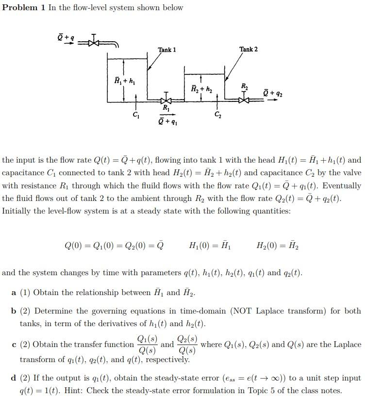 Solved Problem 1 In the flow-level system shown below the | Chegg.com