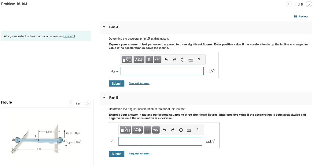 Solved At a given instant A has the motion shown in (Figure | Chegg.com