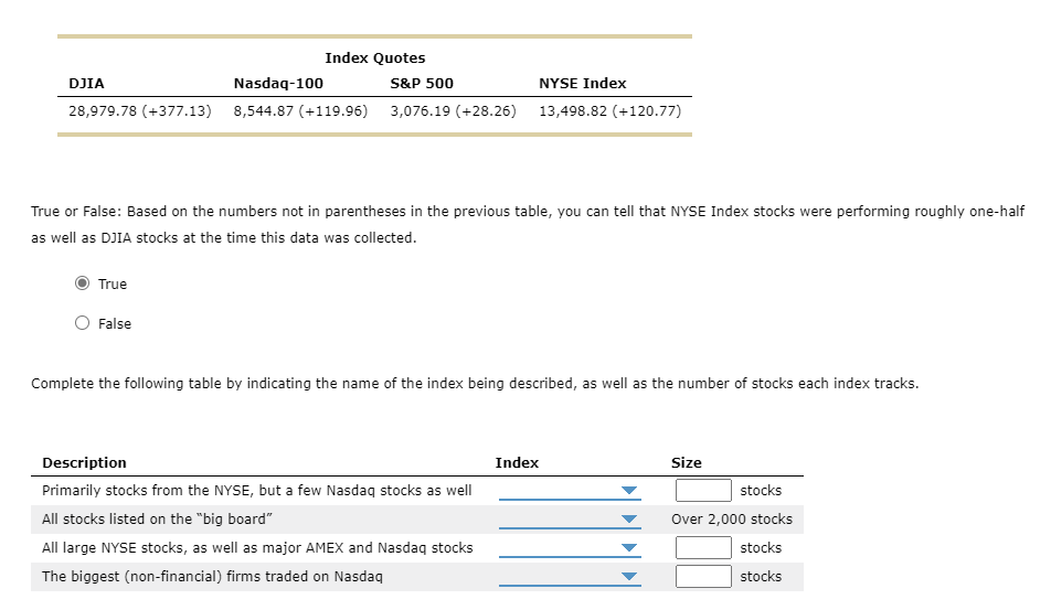 Solved True or False: Based on the numbers not in | Chegg.com