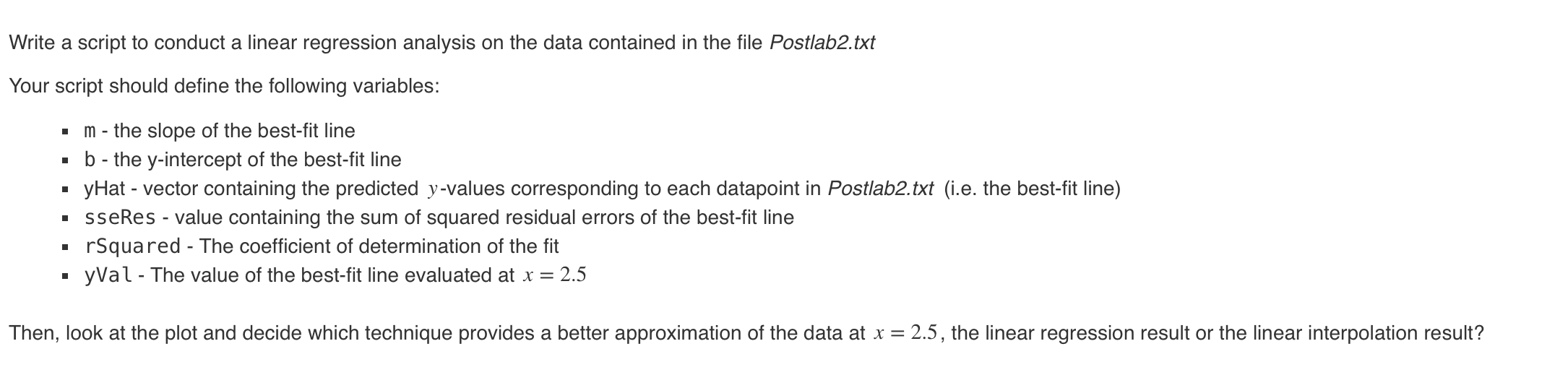 Write a script to conduct a linear regression | Chegg.com