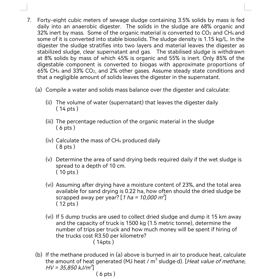 solved-forty-eight-cubic-meters-of-sewage-sludge-containing-chegg