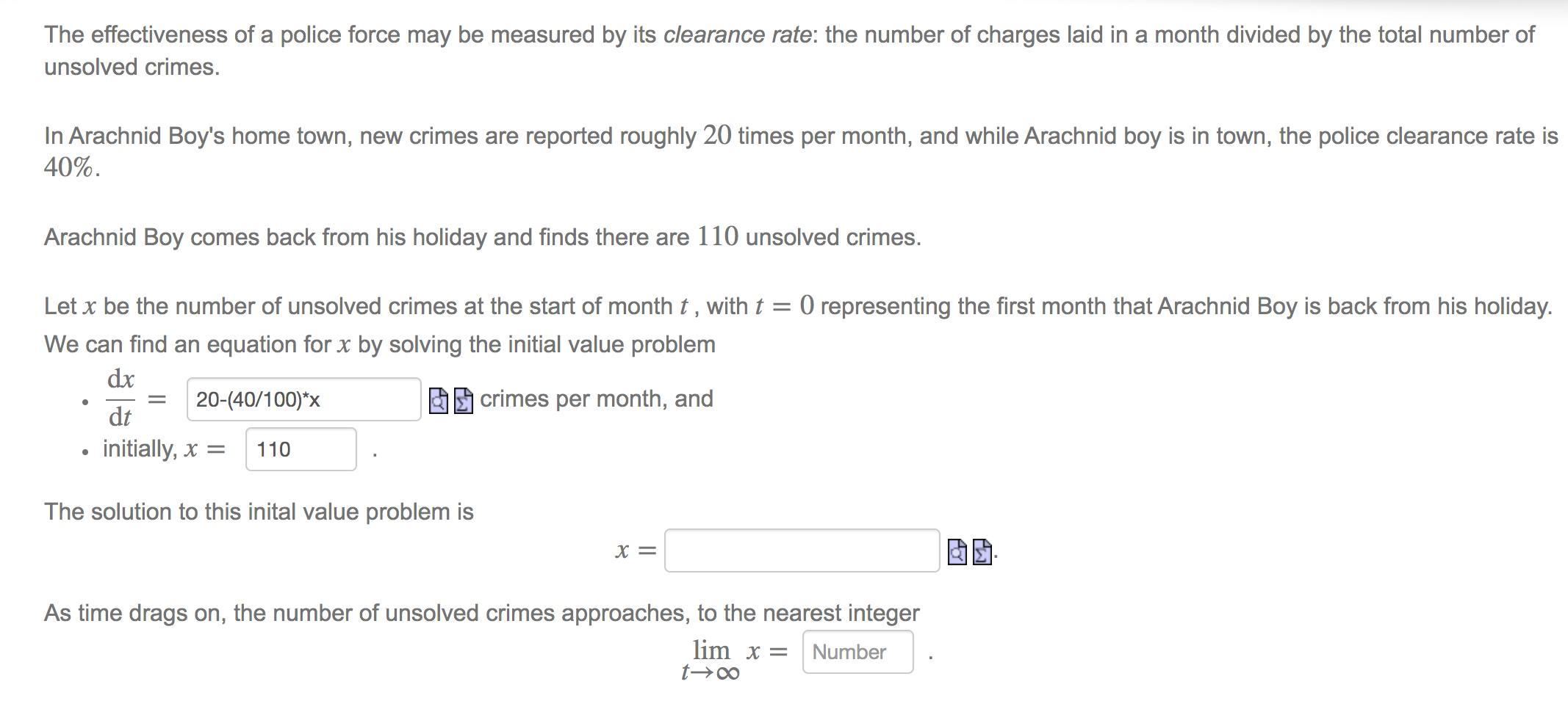 Solved The effectiveness of a police force may be measured | Chegg.com
