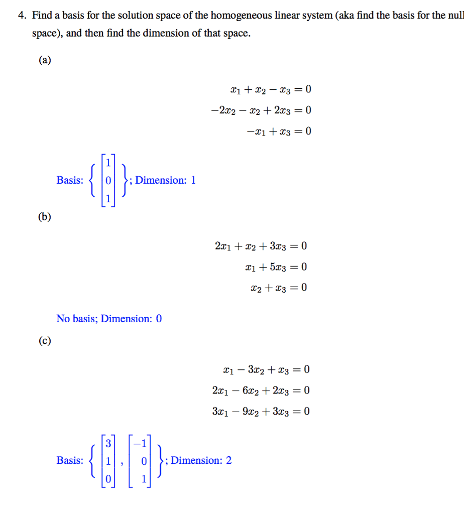Solved 4. Find a basis for the solution space of the | Chegg.com