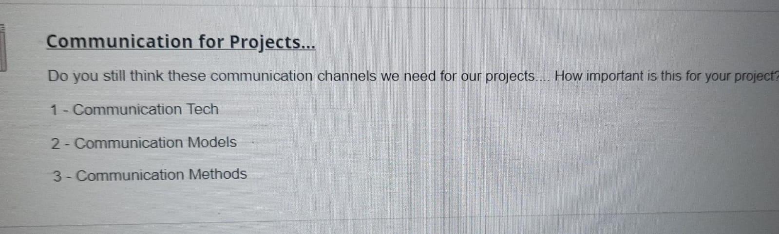 Solved Communication For Projects... Do You Still Think | Chegg.com