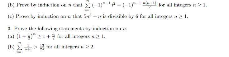 Solved T2 (b) Prove By Induction On N That (-1)-1;2 = | Chegg.com