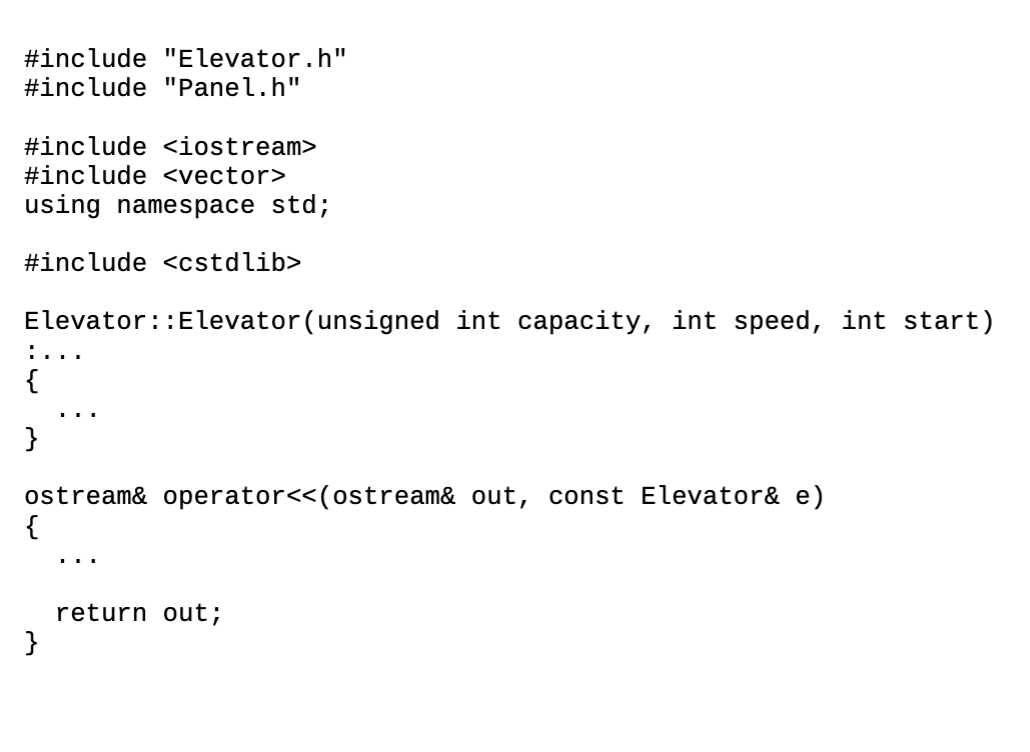 Solved #ifndef ELEVATOR_H #define ELEVATOR_H #include using | Chegg.com