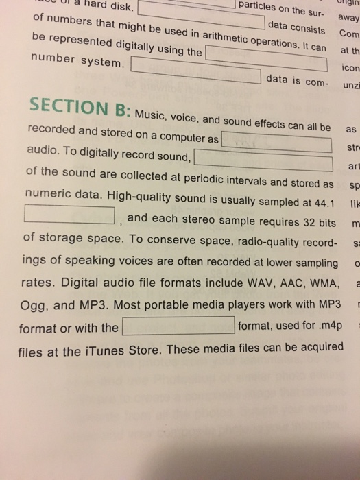 Solved Music, voice, and sound effects recorded and stored