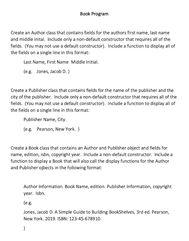 Solved Book Program Create an Author class that contains | Chegg.com