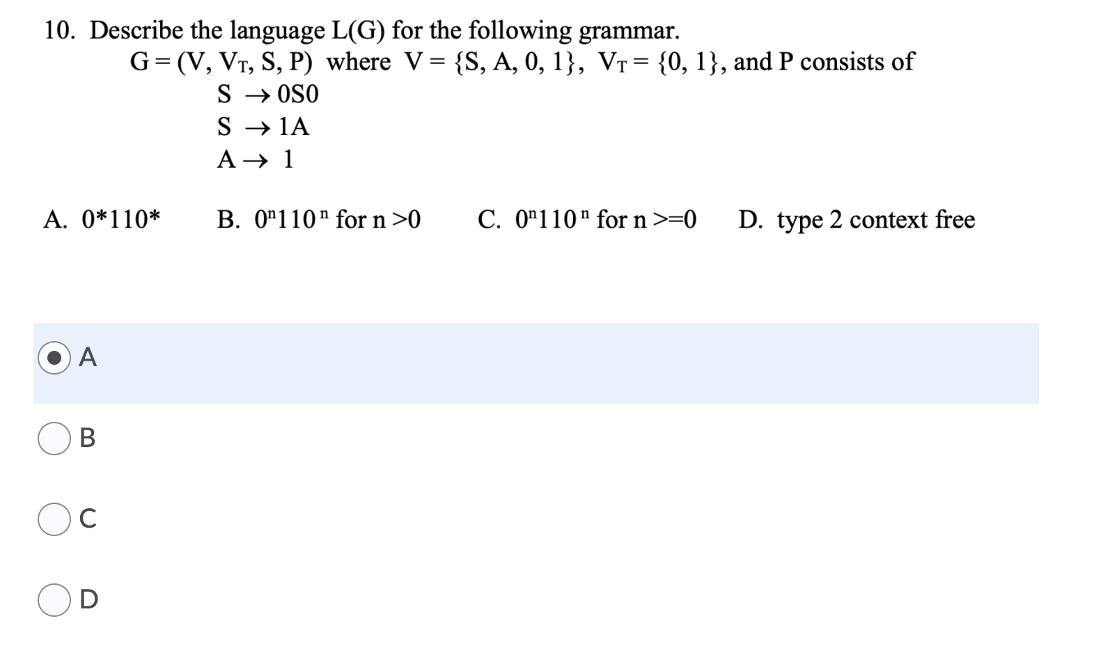 Solved 10 Describe The Language L G For The Following G Chegg Com