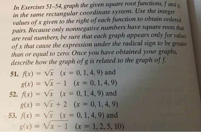 Solved In Exercises 51-54, graph the given square root | Chegg.com