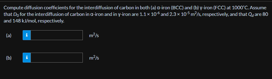 Solved Compute diffusion coefficients for the interdiffusion | Chegg.com