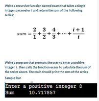 Solved Write a recursive function and that takes a single | Chegg.com