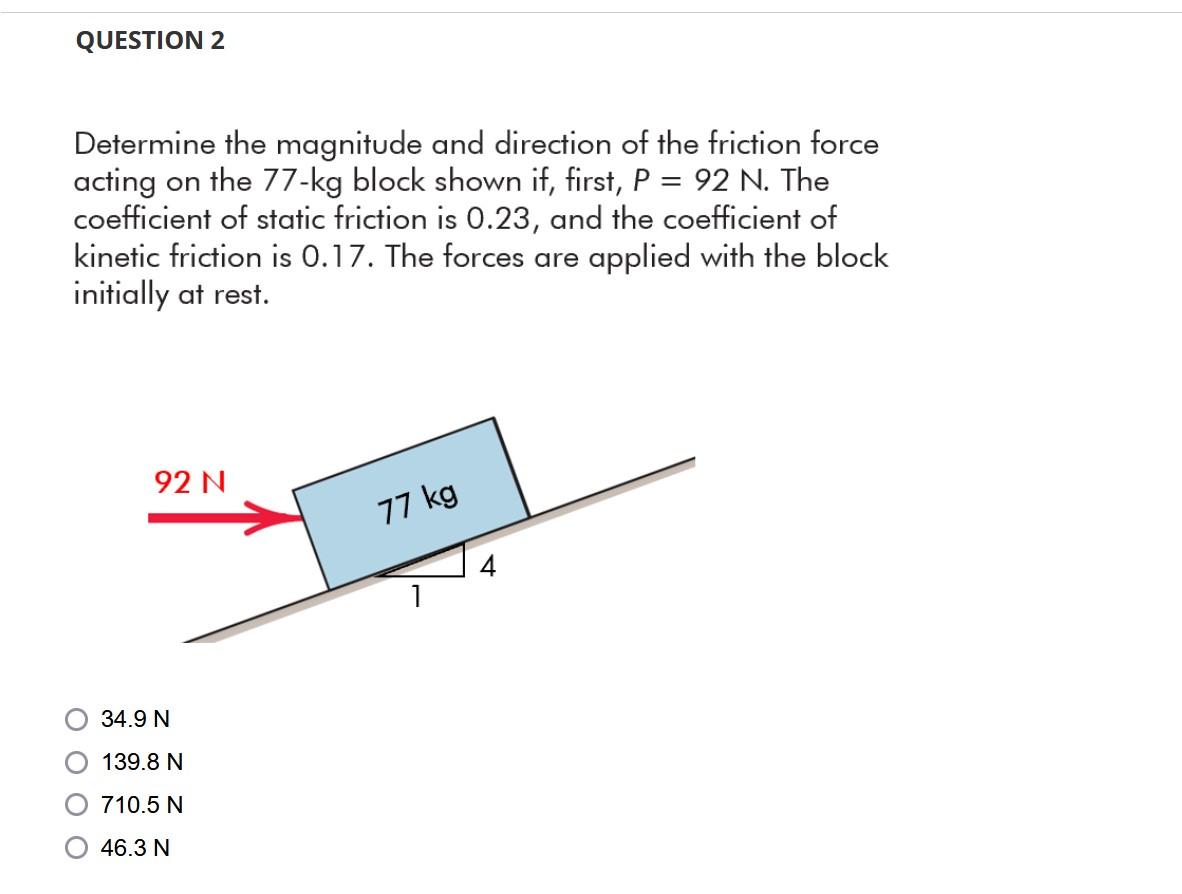 Solved Determine the magnitude and direction of the friction | Chegg.com