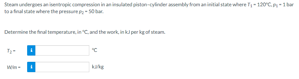 Solved Steam undergoes an isentropic compression in an | Chegg.com