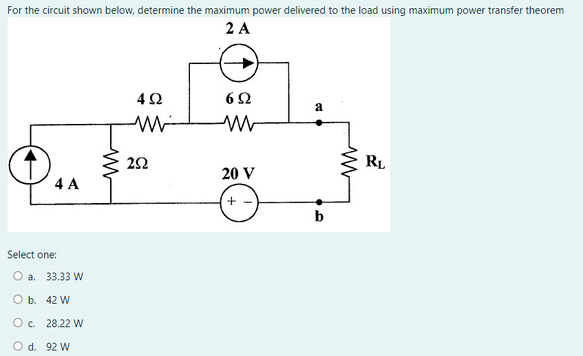 Solved For The Circuit Shown Below Determine The Maximum Chegg