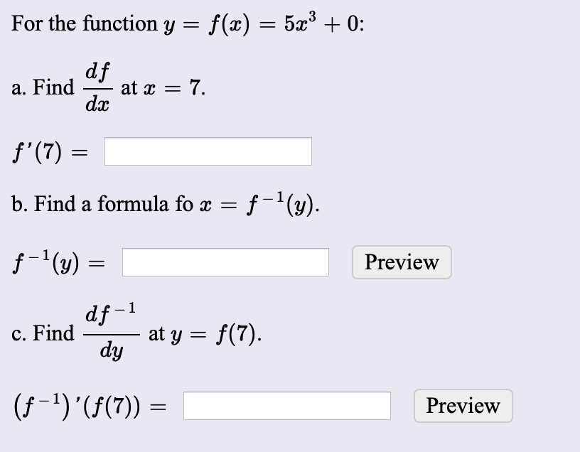 Solved For The Function Y F Q 5x3 0 A Find At Ae Chegg Com