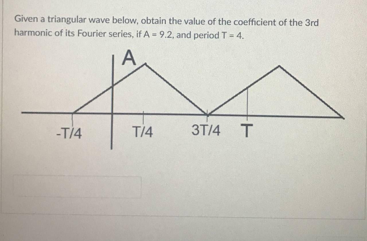 Solved Given A Triangular Wave Below, Obtain The Value Of | Chegg.com