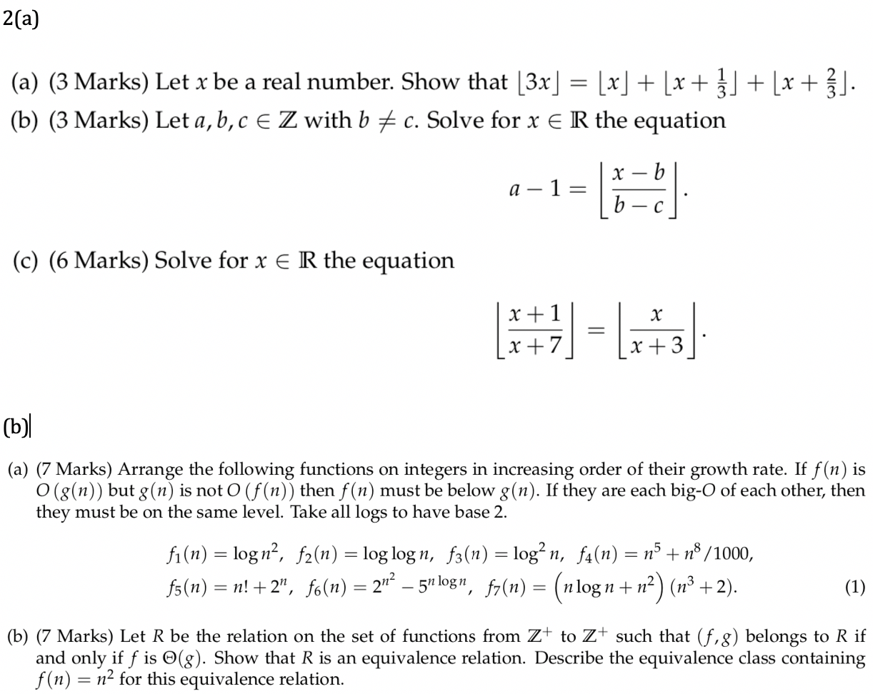 Solved 2 A A 3 Marks Let X Be A Real Number Show Th Chegg Com