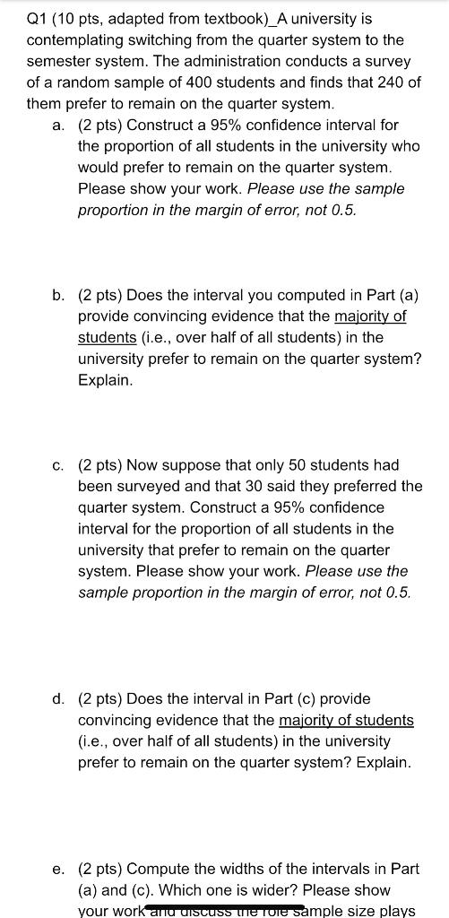 Solved Q1 10 Pts Adapted From Textbook A University Is