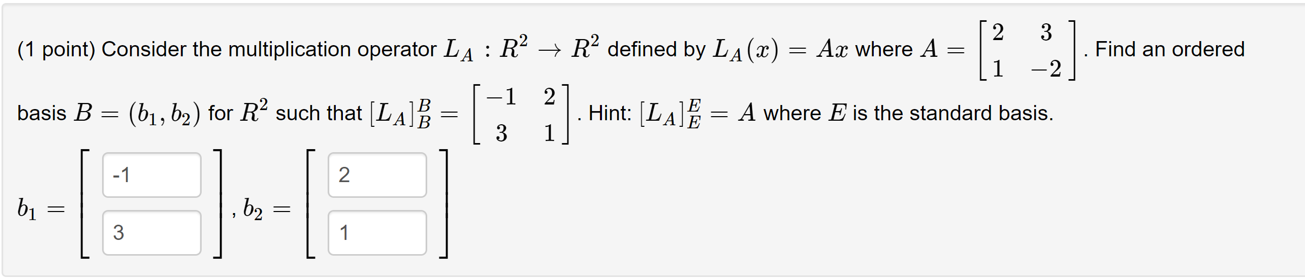 (1 point) Consider the multiplication operator