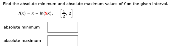 Solved Find the absolute maximum and absolute minimum values | Chegg.com