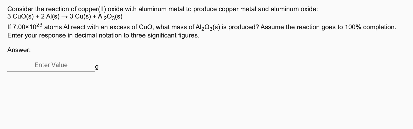 Solved Consider the reaction of copper(ll) oxide with | Chegg.com