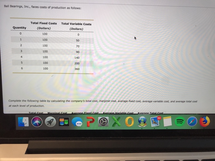 Solved Ball Bearings, Inc., faces costs of production as