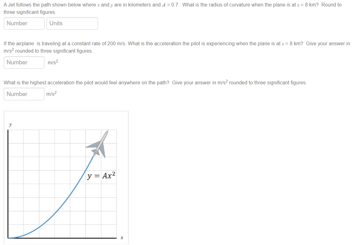 Solved A Jet follows the path shown below where x and y are | Chegg.com